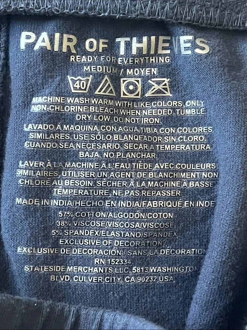 Pair of Thieves Blue Lounge Joggers, Size Medium